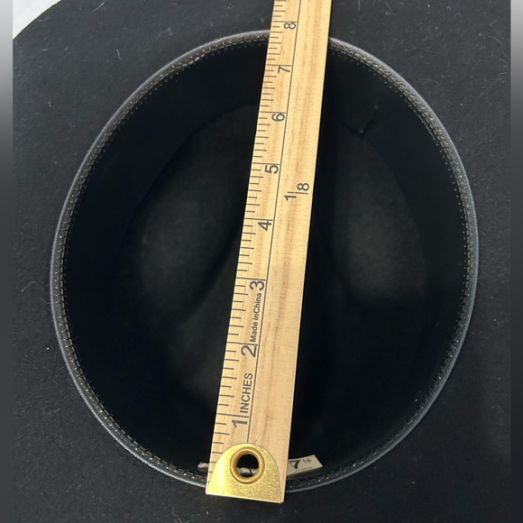 Black Wool Hat Concho Band Size 7 1/8 - Picture 11 of 12